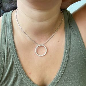 Cubic zirconia circle pendant necklace